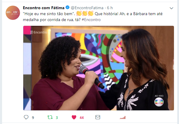 Bárbara Cavalcante no Encontro com Fátima Bernardes