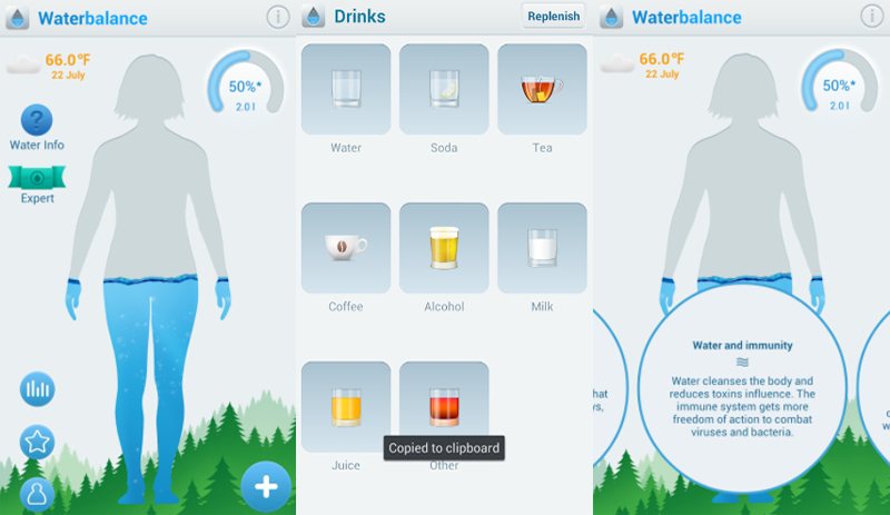 Aplicativo para beber água Water Balance